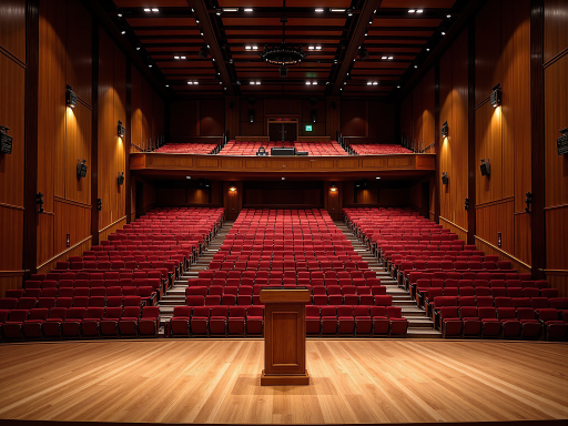 重庆剧院式会议厅，阶梯座位排列，专业舞台灯光，可容纳300人